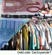 Geld oder Sachspende?